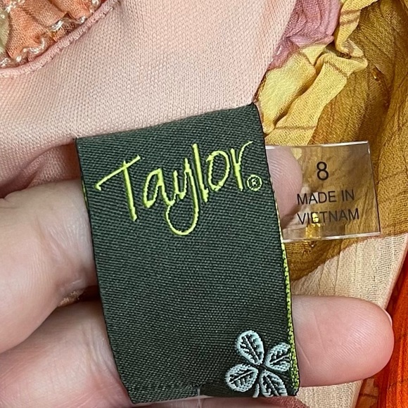 TAYLOR Floral Asymmetrical Neckline One Short Sleeve Ruffle
Trim midi dress - Picture 10 of 12